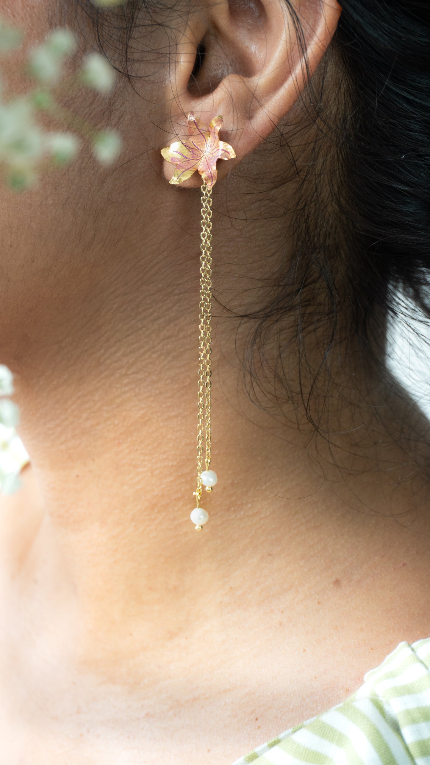 Aretes Lirio y perla