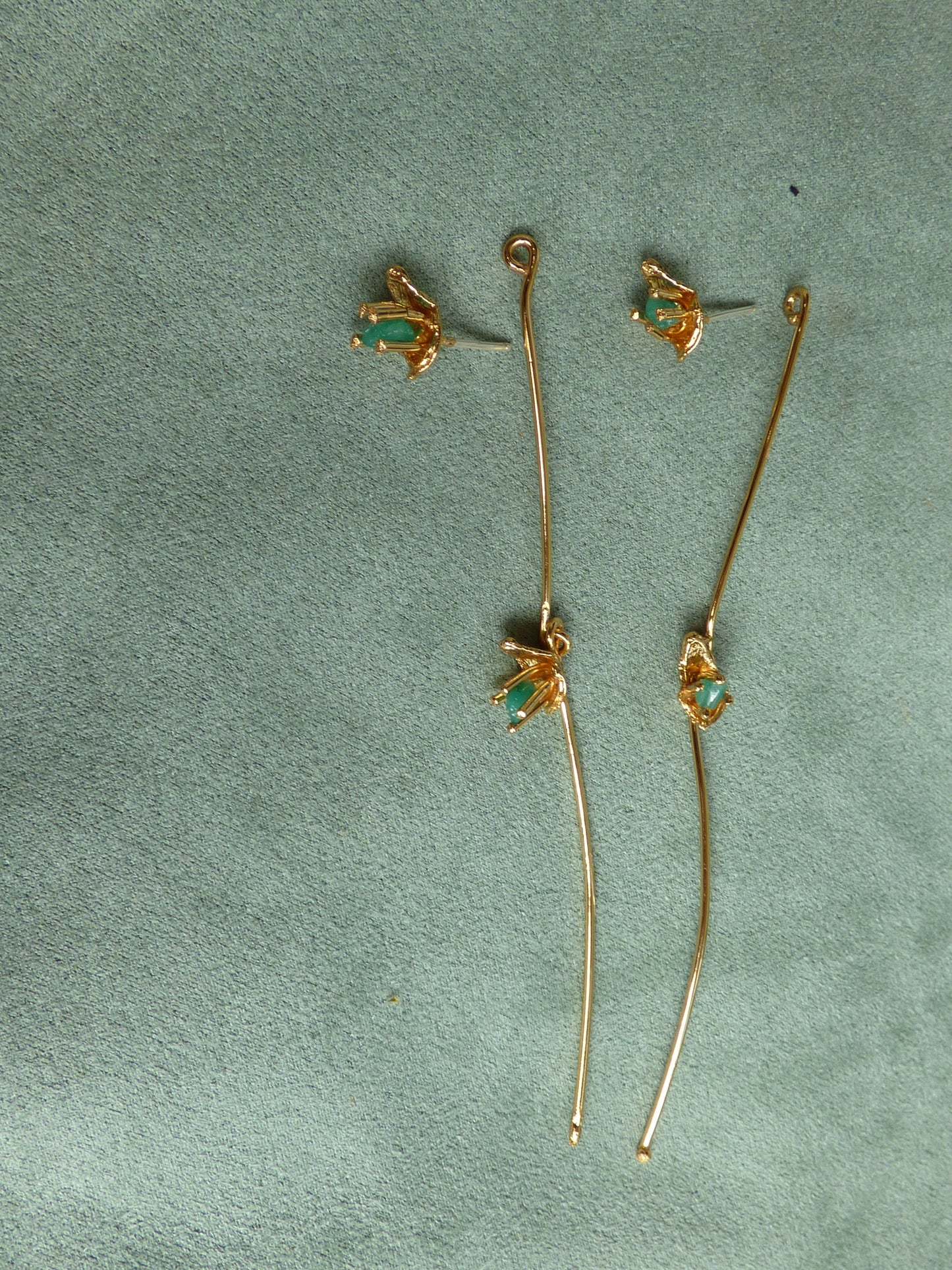 Aretes Capullo Esmeralda