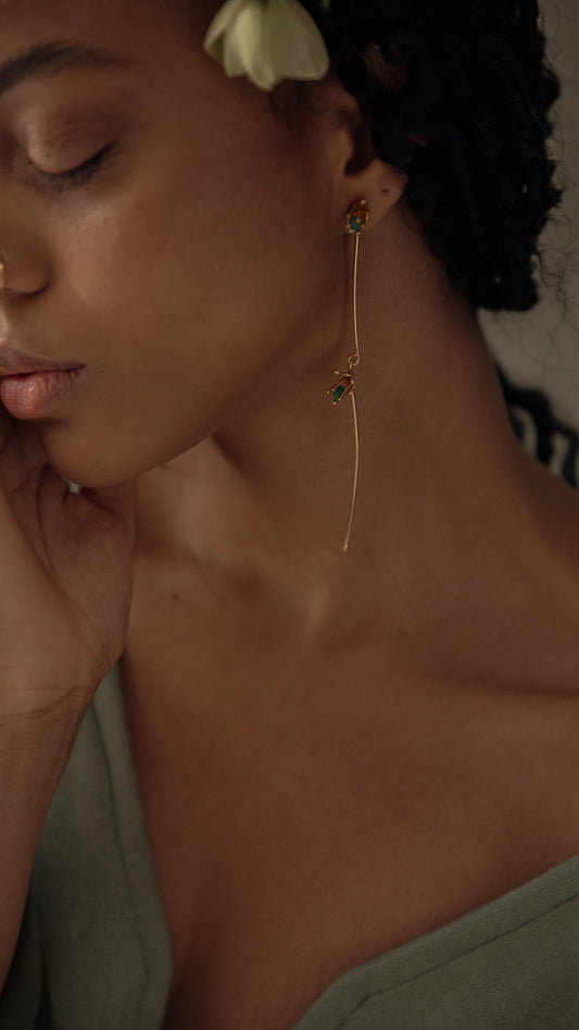 Aretes Capullo Esmeralda